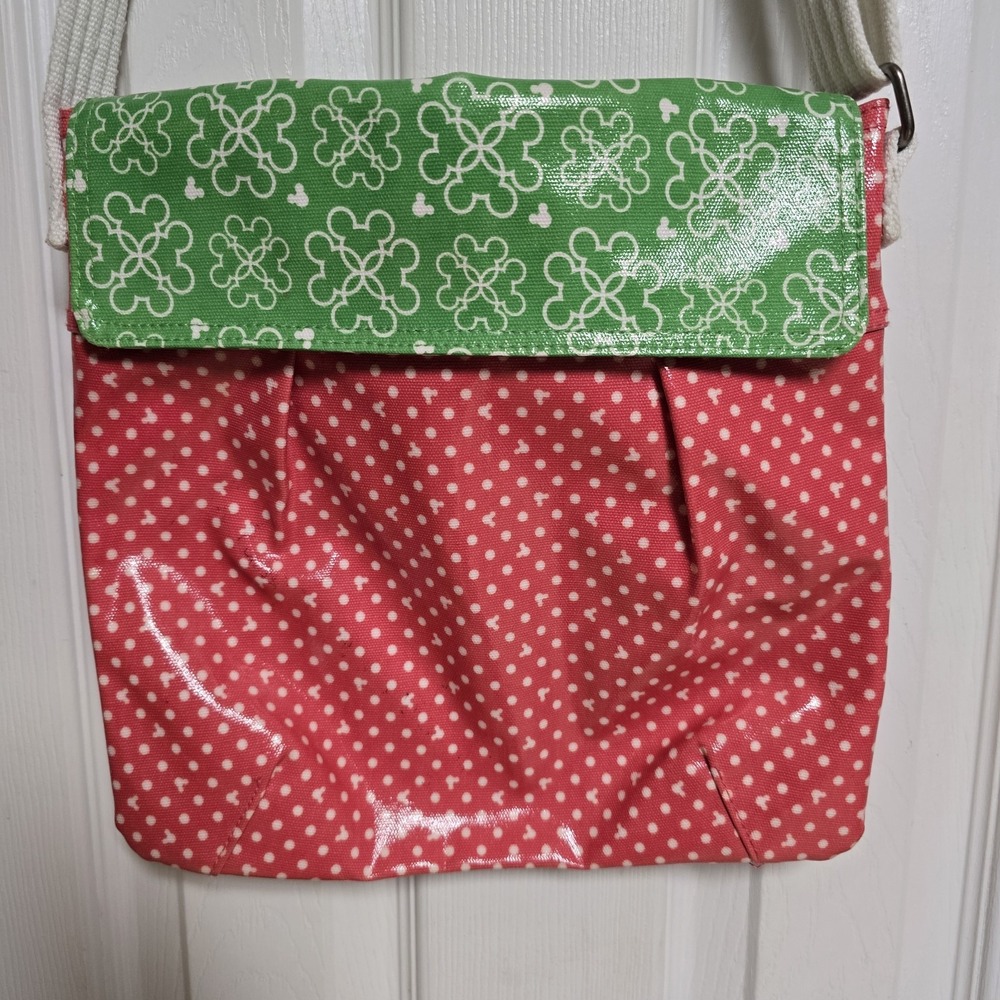 Disney Parks Crossbody Handbag Green & Red Vinyl